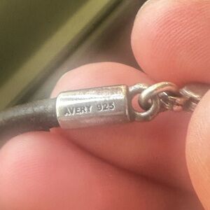 James Avery Silver Clasp Brown Leather Necklace